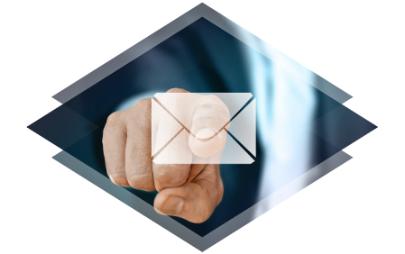 Image décorative d'un écran digitale avec une enveloppe de courriel