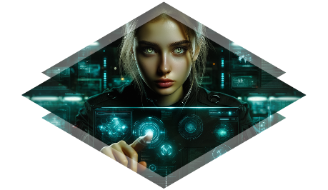 Image décorative femme utilisant un clavier digitale